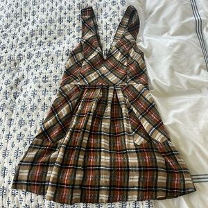 FREE PEOPLE plaid mini dress